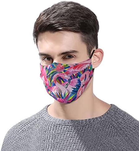 Регулируеми маска за лице с 2 регулируеми филтри, маски за лице, покриващи устата Фламинго