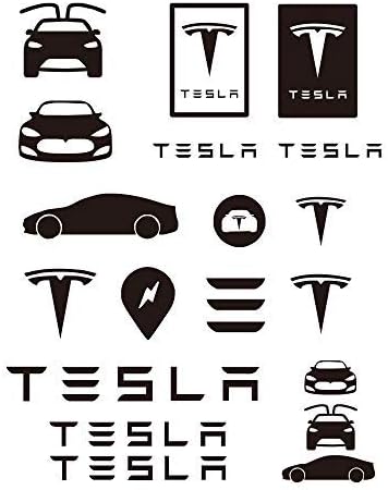 за Отличителни знаци на Tesla Графични Етикети с Логото на TM3 TMX TMS Decal (черен)