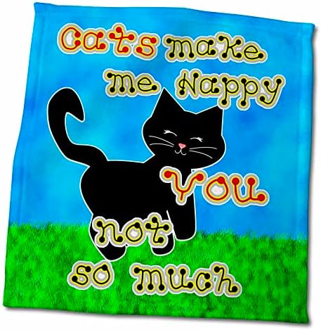 3dRose Любителите на Красиви Черни котки - Котките Не са толкова много Приятен за мен-Зелени кърпи (twl-242420-3)