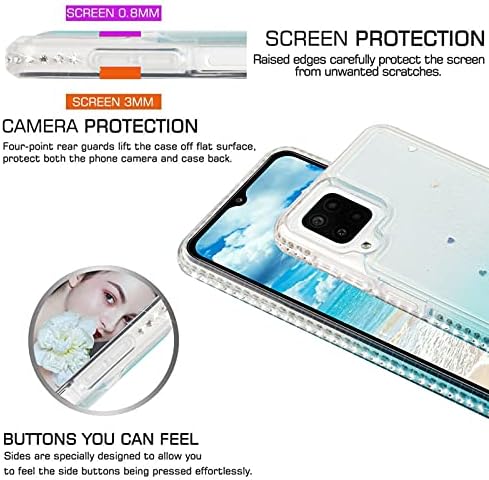 Калъф TIKOO за Samsung Galaxy A12 с пайети за жени и момичета, Изключителен Тънък калъф Samsung A12 с Градиентным Движими
