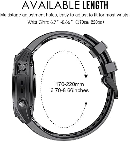 SAWIDEE 22-26 мм Силикон Каишка за часовник Въжета за Garmin Fenix 6X6 Pro 7X7 5 5X3 3HR 945 Гривна за умни часа быстроразъемный Гривна (Цвят: H, размер: 26 мм, Fenix 7X)