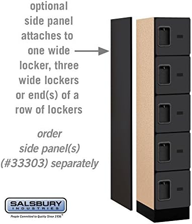 Дизайнерски дървен шкаф Salsbury Industries в пятиъярусном коробчатом стил, черен, 5' 1 x 18