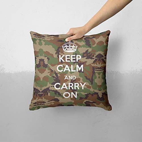 iiRov Keep Спокойно & Carry On Камуфлаж - Индивидуален Декоративен Начало Декор На закрито или на открито, Калъфка Плюс