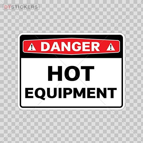 Винилови стикери с Надписи Опасност Hot Equipment Спортен мотор, 3 X 2,16 инча.