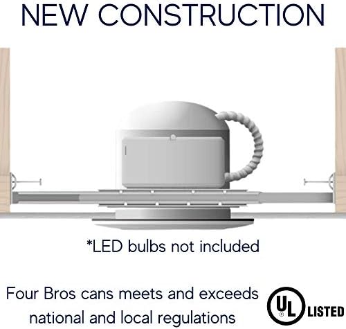 NC6/IC/LED/S - 6 Инчов led светлини с нов дизайн с изтичане корпус на IC, една лампа за наклонени тавани, в сравнение с Halo H645IC, на база TP24, комплект от 4