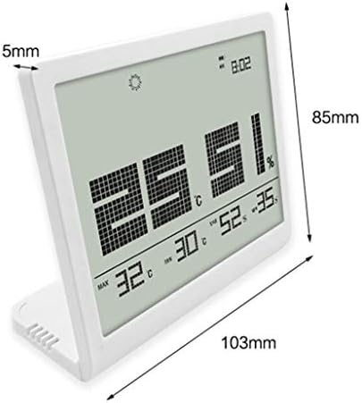 XJJZS Термометър-Влагомер за стая, Сензор за температура и Влажност с Цифрови мини Настолен часовник, Точен Монитор с