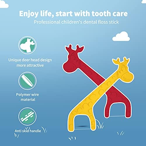 Kingubznis Детски Зъбни конци в индивидуална опаковка, конец за Зъби за деца, Преносима Пътна Конец под формата