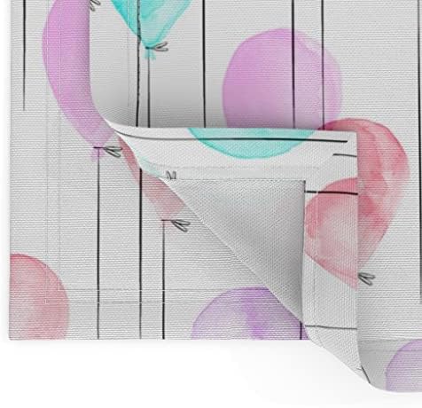Спално бельо, Памучни Кърпички от Платното (Комплект от 2) - балони на Рожден Ден, Розово и Синьо Декор За детска Стая За Малки Момичета, Тъканни Кърпички с Акварельны