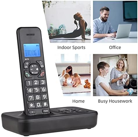 SDFGH която може да бъде увеличена Безжична Телефонна система, Автоматичен, 3 Линия, LCD дисплей, микрофон, 16 езика за офис