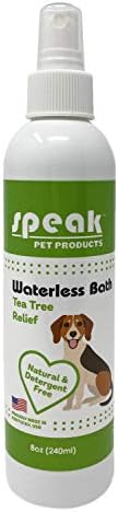 Speak Pet Products Натурален Безводен Спрей за Бани, за кучета, Релеф от Чаено дърво, 8 грама
