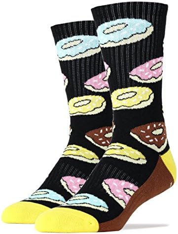 Оооо, Да, Мъжки Чорапи От Чесаного Памук, Спортни, забавни (DONUT MAGIC black) Размер 8-13