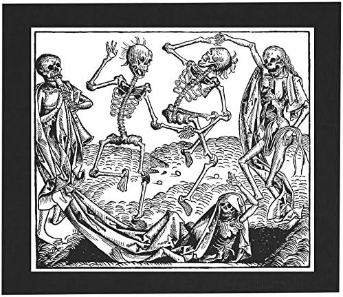 Печат върху платно Memento Mori или Нашивка на гърба - Танцът на Смъртта Danse Macabre Помни Смъртта Череп