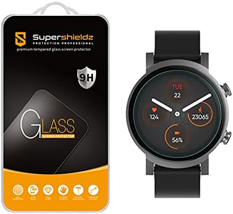 (2 опаковки) Supershieldz, Предназначени за защитни фолиа, изработени от закалено стъкло Ticwatch E3, която защитава екрана от надраскване, без мехурчета