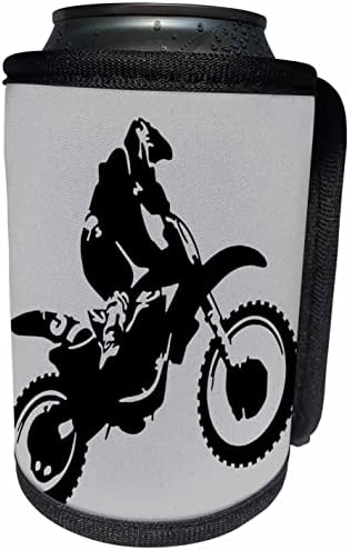 Триизмерен мотор X Dirt Bike Монотонен Вектор Фигура Черно - Опаковки за бутилки-охладители (cc_356217_1)