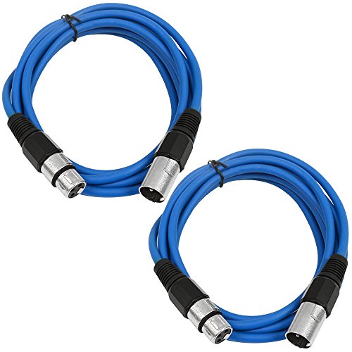 Сеизмично аудио - SAXLX-10-2 комплекта кабели 10' XLR за мъже и XLR за жени - Балансирано 10-крак свързващ кабел