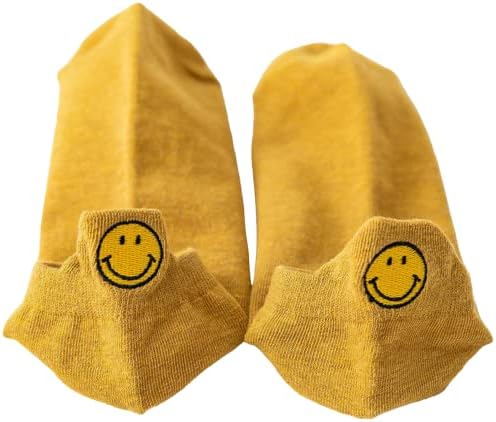 Чорапи с смайликами [5 чифта в пакет], Чисти чорапи до глезена с участието на весела лице, сладки и забавни чорапи