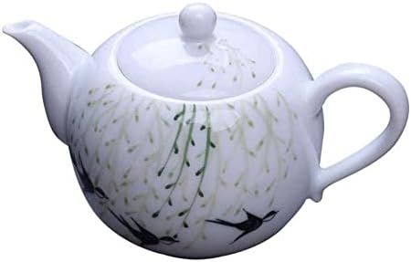 Офис чайник, чайникът, Керамичен Чайник, Чай, Керамичен Чайник, Ръчно Рисувани, Моля, Чайник, Чай, Син и бял Порцелан Чайник,