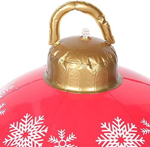 jojofuny PVC Празнични украси и декорации от балони Огромни Висящи огромни Бижута Снежинка Градински Топката Червен Орнамент Надуваеми Коледни дръвчета, Коледни Топки,