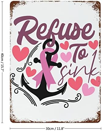 Розови Панделки Метален Знак на Осведомеността за рака на гърдата Обичай Метален Знак Рак на гърдата и Отказва да се дави