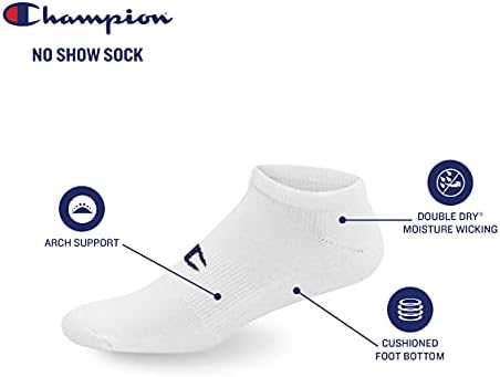 Мъжки Двойни Сухи чорапи Champion, Не абсорбиращи влагата; на Разположение 6, 8 опаковки