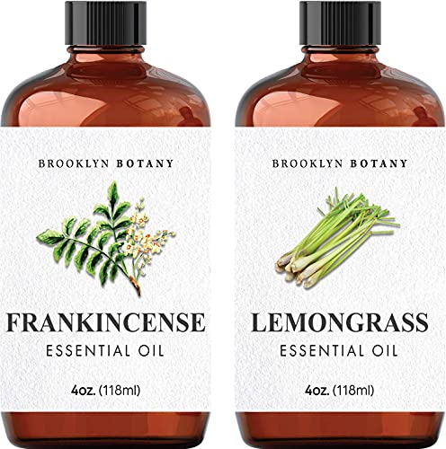 Етерично масло от лимонена трева и тамян Brooklyn Ботаника – Чисто и натурално – 4 ет. унция на Етерични масла