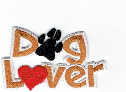 Любител на кучета - Отпечатък на сърцето и крачетата - Домашни животни - Бродирани Ютия на нашивке