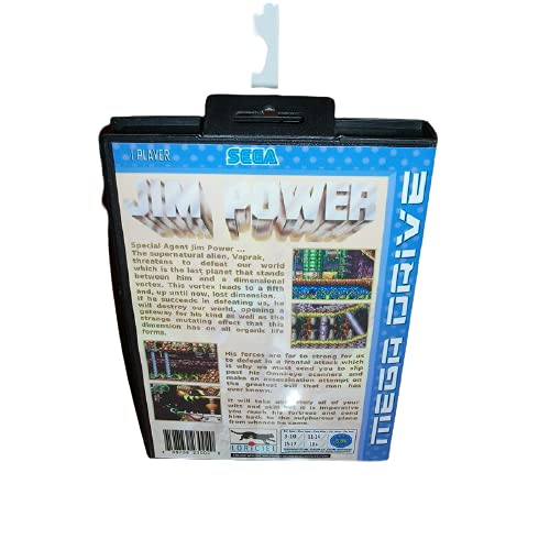 Калъф Aditi Джим Power EU с кутия и ръководство за Потребителя За игралната конзола Sega Megadrive Genesis 16 бита MD Card