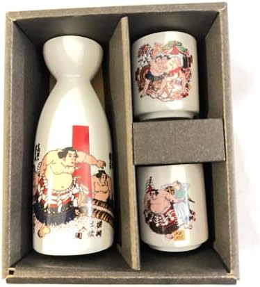 Японски Керамичен комплект за саке JAPANCRAFTS от 3 елементи, произведени в Япония, класическата порцеланова