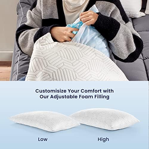 Възглавница за легло SLEEP ZONE Memory Foam Queen Size 20x30 см - Охлаждаща въздушна възглавница за сън - свалящ