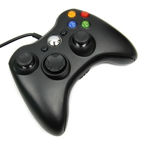 KindVee ® Нов Кабелен USB Геймпад с Датчик за движение Контролер за Xbox 360 и PC на Microsoft Windows Черен Цвят