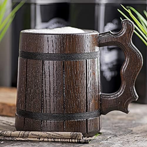 Викингите Норвежки брадва Валькнут Чаша. Една чаша от дърво на викингите. Висококачествена дървена чаша. Норвежката