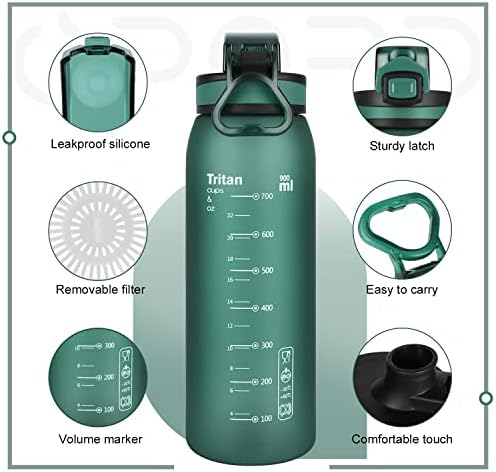 Спортна Бутилка за Вода Opard 30 мл с Херметични Панти Капак от пластмаса за многократна употреба Tritan, без BPA за Фитнес и улици