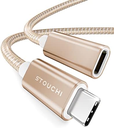 Удлинительный кабел Stouchi USB C 3,3 ft /1 М, удлинительный кабел PSVR2 Type C 3,2 мъж към жена за бързо зареждане и пренос на аудио данни за Galaxy S23, iPad Mini/pro, MacBook Air, M2/M1 Mac Mini/pro-Mag-Safe