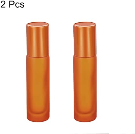 Шишета-ролки PATIKIL по 10 мл, 2 Опаковки Стъклени Топки-Валяци за Етерично Масло с Капак, Контейнери за Еднократна употреба, Матово Оранжево