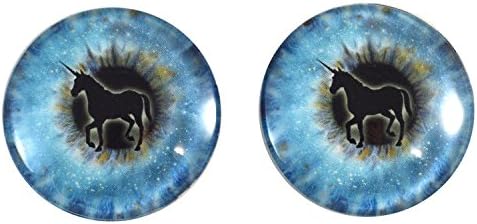 двойка на сините Стъклени очи на Еднорога диаметър от 40 mm, за Производство на бижута, художествени кукли, Скулптури и много Други