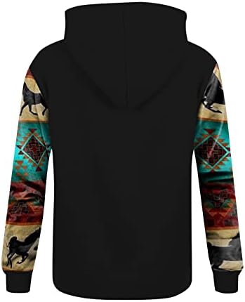 SAXIGOL Блузи За Мъже Графичен Дизайн Западен Етнически Геометричен Пуловер Ацтеките Плюс Размер Hoody С Кръгло Деколте В съвсем