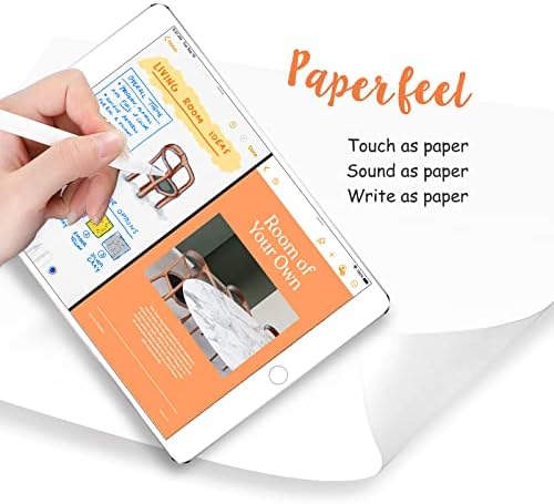 bersem [3 опаковки със защитно фолио Paperfeel, съвместима с iPad (10,2 инча, модел 2021/2020/2019, 9/8/7 поколение),
