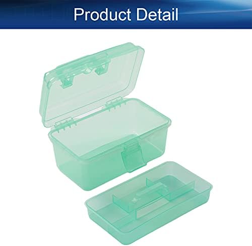 Auniwaig Кутия За Съхранение на Инструменти Пластмасова Прозрачна Синя Кутия за Шевни Многофункционален Органайзер с