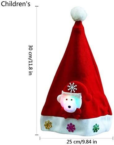 Коледна шапка WBF, Коледна Шапка -Дядо, Led Светлини, Мигащ Костюм, Червена Шапка, Шапка, Детски Коледно парти, Скъпа