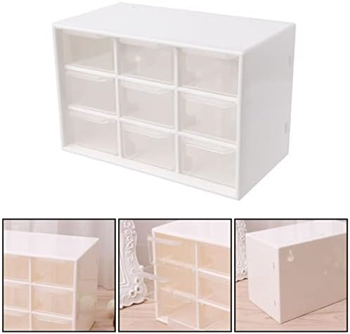 Кутия-Органайзер AKFRIEsnh за грим, 9 кутии, Пластмаса, Шкаф за съхранение, Органайзер за Бижута, Спалня, Хол (Размер: Branco)
