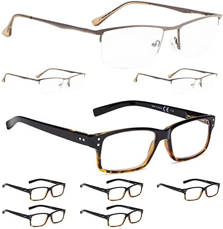 LUR 3 опаковки очила за четене в полукръгла рамка + 6 опаковки класически очила за четене (само за 9 двойки ридеров + 0,50)