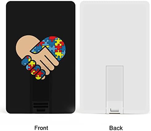 Информираността за аутизма Сърцето USB 2.0 Флаш Памети Memory Stick Форма на Кредитна карта