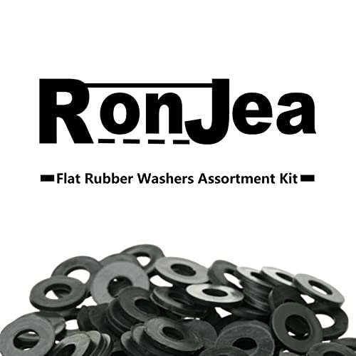 Комплект плоски гумени шайби 200 бр. в асортимент: Черна гумена плоска шайба RonJea за болтове/смесителни батерии /