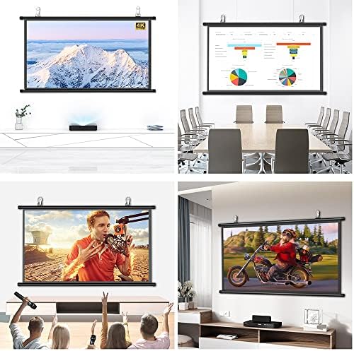 Видеопроекционный екран TOCTUS HD Портативен Прожекционен екран за вътрешна и външна употреба, 60-инчов, с монтиран на стената/Тавана Прожекционен екран за домашно кин?