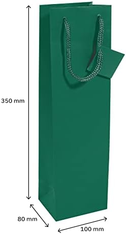 Подаръчни пакети SIGEL GT502, за бутилки, 35 x 10 см, мат, тъмно-зелени, 5 бр.