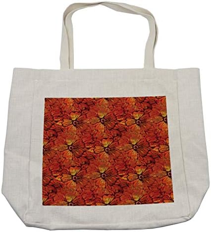Пазарска чанта от Батика Ambesonne, Груб Издържат Листенца на цветя в Ностальгическом викториански стил, Романтична