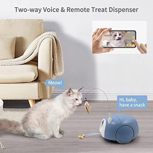 Робот-камера за домашни любимци pumpkii, Мобилен телефон с резолюция 1080P HD, Захранващи Лакомство за котки и