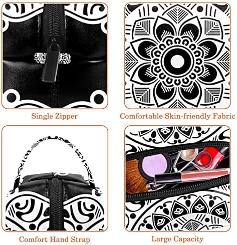 TBOUOBT козметични чанти, козметични чанти за жени, Малки Пътни Чанти за грим, Черно-Бели Етнически Племенни