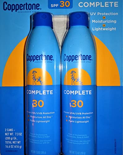 Слънцезащитен спрей Coppertone SPF 30, 7,3 грама (опаковка от 2 броя)