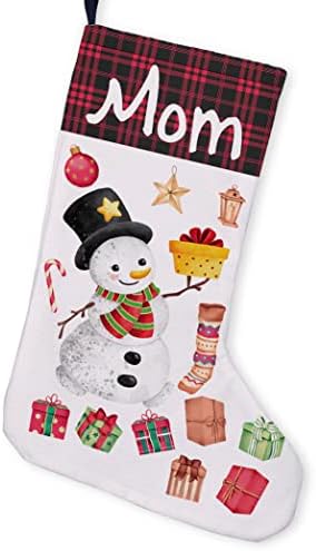 gaicaak Коледен Отглеждане на Чул за мама, Коледни Чорапи с Снеговиком за мама, Семейни Коледни Окачени Чорапи за Камината,